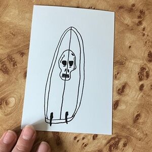 Skull Surfboard Art Print